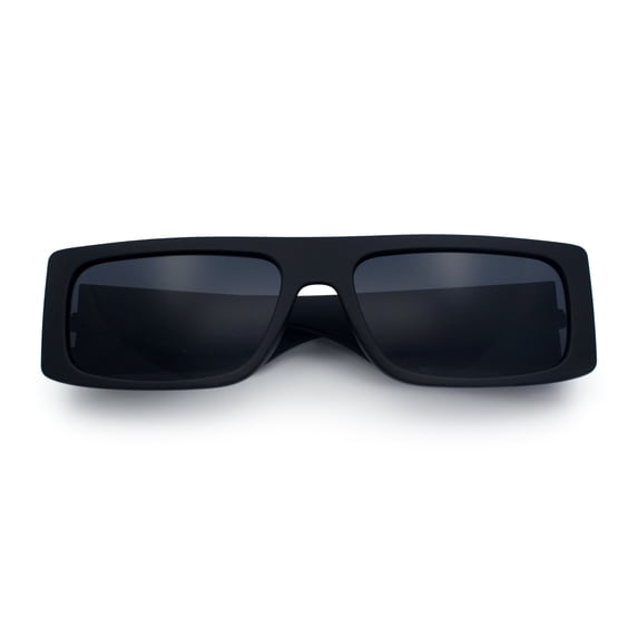 SA106 Mens Slim Rectangular Sunglasses Luxe Thick Arms / Matte Black