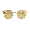thumbnail image 1 of SA106 Mirror Unique Color Double Wire Brow Cat Eye Sunglasses Gold, 1 of 4