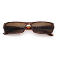thumbnail image 1 of SA106 Narrow Rectangular Classic Plastic Pimp Mens Sunglasses Tortoise - Brown, 1 of 9