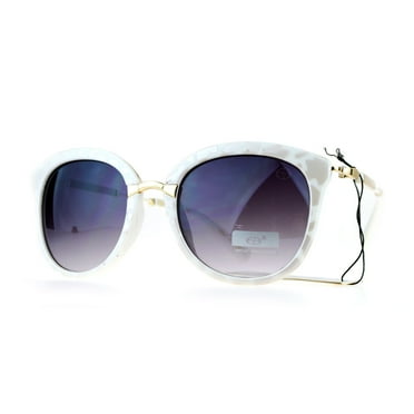 SA106 Oversize Horn Rim Butterfly Designer Fashion Sunglasses White Leopard Black