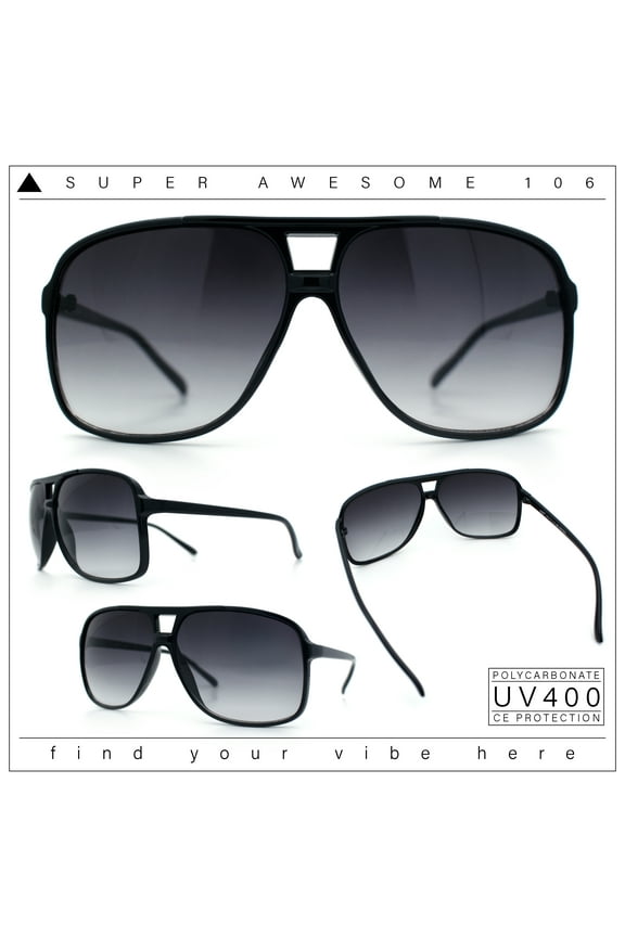 Oversize Large Thin Plastic Racer Mens Sport Sunglasses Black Smoke