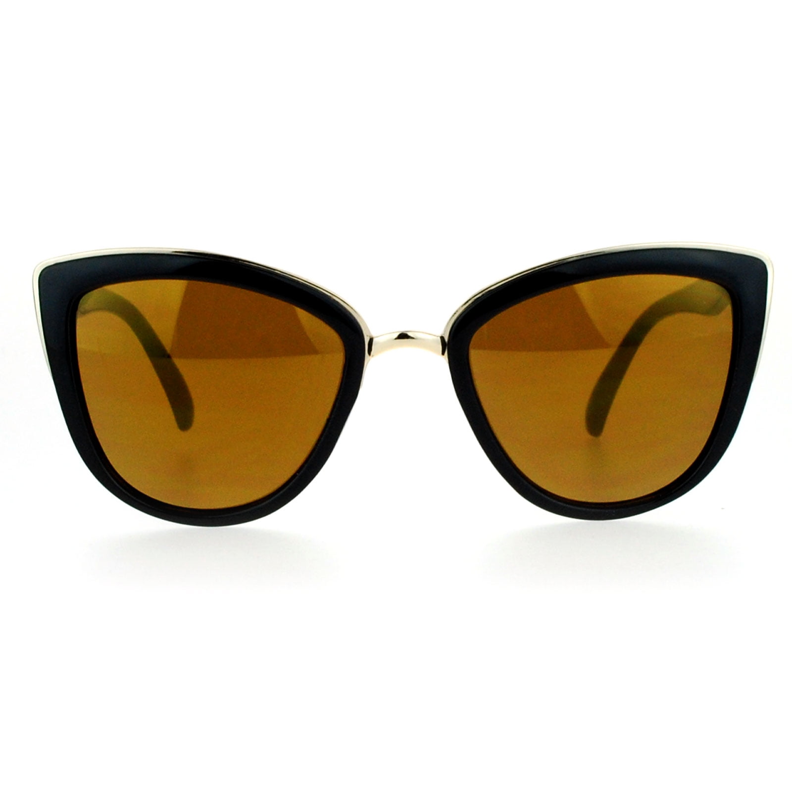 Cat Eye Gold Trim Black Sunglasses Classic Black & Gold Cat Eye 100% UVA-UVB Lens Protection  main image 2