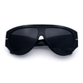 thumbnail image 1 of SA106 Oversized Retro Racer Thick Frame Aviator Sunglasses / All Black, 1 of 7