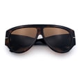 thumbnail image 1 of SA106 Oversized Retro Racer Thick Frame Aviator Sunglasses / Tortoise - Brown, 1 of 7