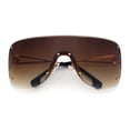 thumbnail image 1 of SA106 Oversized Rimless Shield Visor Wrap Around Sunglasses / Gold - Brown, 1 of 7