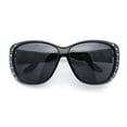 thumbnail image 1 of SA106 Polarized 55mm Fit Over OTG Butterfly Rhinestone Diva Sunglasses Black Purple, 1 of 11