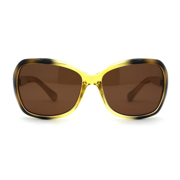 SA106 Polarized Anti-glare Butterfly Chic 90s Diva Sunglasses Yellow Tortoise Brown