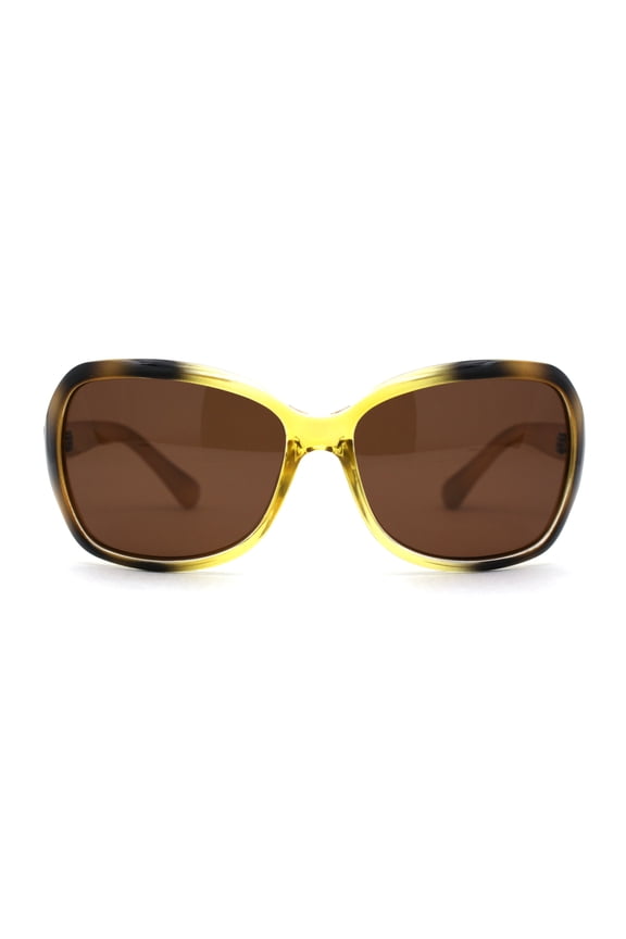 Polarized Anti-glare Butterfly Chic 90s Diva Sunglasses Yellow Tortoise Brown