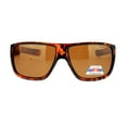 thumbnail image 1 of SA106 Polarized Antiglare Mens Oversize Rectangular Warp Sunglasses Tortoise, 1 of 4