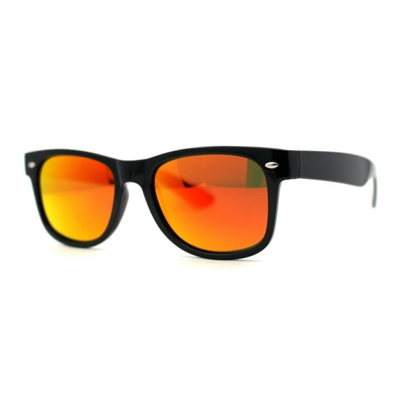SA106 Polarized Color Mirror Iconic Hipster Horn Rim Sunglasses Black Orange Mirror