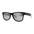 thumbnail image 1 of SA106 Polarized Color Mirror Iconic Hipster Horn Rim Sunglasses Black Silver Mirror, 1 of 4