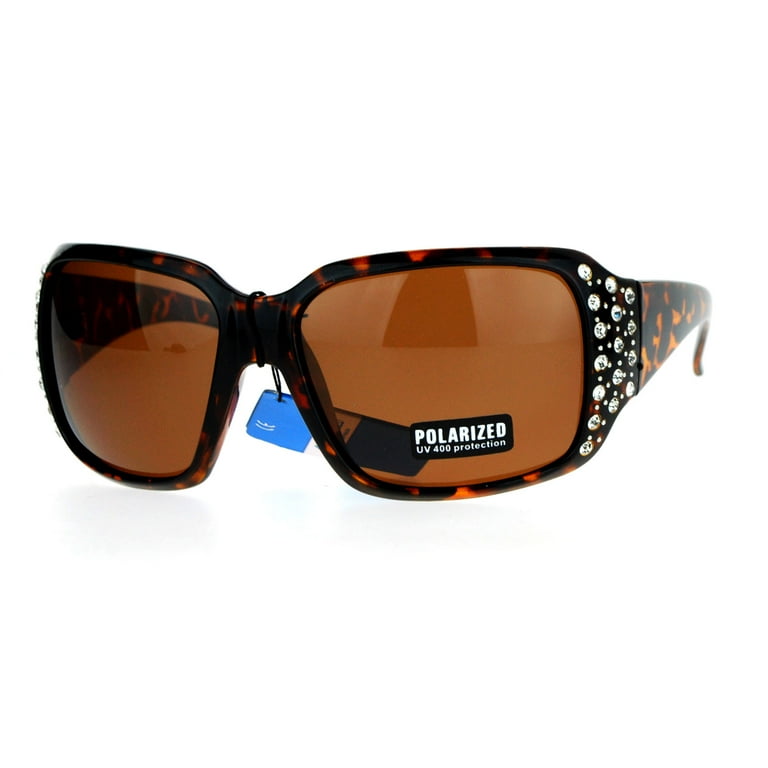 SA106 Large Adult Frame Polarized Lens Oversize Rhinestone Bling