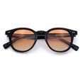 thumbnail image 1 of SA106 Polarized TAC Lens Retro Hipster Thin Keyhole Round Horn Rim Sunglasses / Black Frame - Orange Lens, 1 of 7