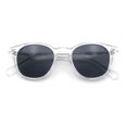 thumbnail image 1 of SA106 Polarized TAC Lens Retro Hipster Thin Keyhole Round Horn Rim Sunglasses / Clear Frame - Black Lens, 1 of 7