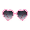 thumbnail image 1 of SA106 Polka Dot Print Plastic Heart Shape Cute Womens Sunglasses Dark Pink, 1 of 4