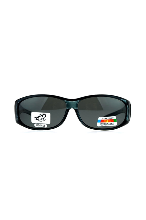 Rectangular Polarized Anti-glare 60mm Fit Over OTG Sunglasses Black