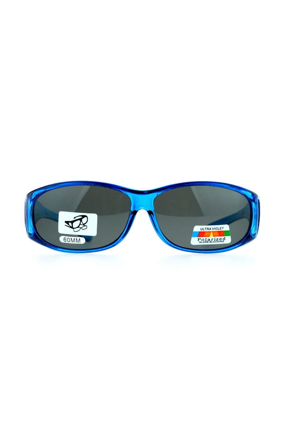 Rectangular Polarized Anti-glare 60mm Fit Over OTG Sunglasses Blue
