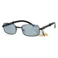 thumbnail image 1 of SA106 Retro Art Nouveau Vintage Style Rectangular Metal Frame Sunglasses Gunmetal, 1 of 4