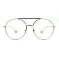 thumbnail image 1 of SA106 Round Double Bridge Metal Frame Airman Style Sunglasses Silver Clear, 1 of 4