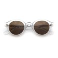 thumbnail image 1 of SA106 Round Thick Horn Rim Polarized Sunglasses Retro Hipster UV400 TAC Lens / Clear Frame - Brown Lens, 1 of 7