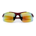 thumbnail image 1 of SA106 Semi Rimless Sport Sunglasses UV400 Lightweight Performance Eyewear Red Frame - Orange Mirror Lens, 1 of 7