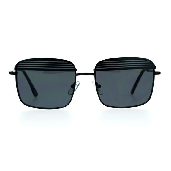 SA106 Shutter Half Eye Lid Flat Len Rectangular Unique Sunglasses Black