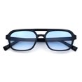 thumbnail image 1 of SA106 Snug Double Bridge Flat Top Retro Square Aviator Sunglasses / Black - Blue, 1 of 7