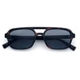 thumbnail image 1 of SA106 Snug Double Bridge Flat Top Retro Square Aviator Sunglasses / Tortoise - Black, 1 of 7