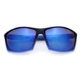 thumbnail image 1 of SA106 Sport Wrap Sunglasses UV400 Mirror Lens Lightweight Active Eyewear Black Blue Frame - Blue Mirror Lens, 1 of 7