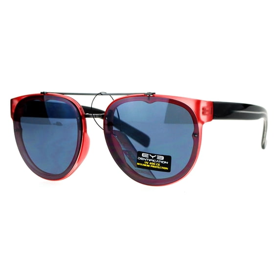 SA106 Vintage Style Exposed Lens Plastic Aviator Sunglasses Red