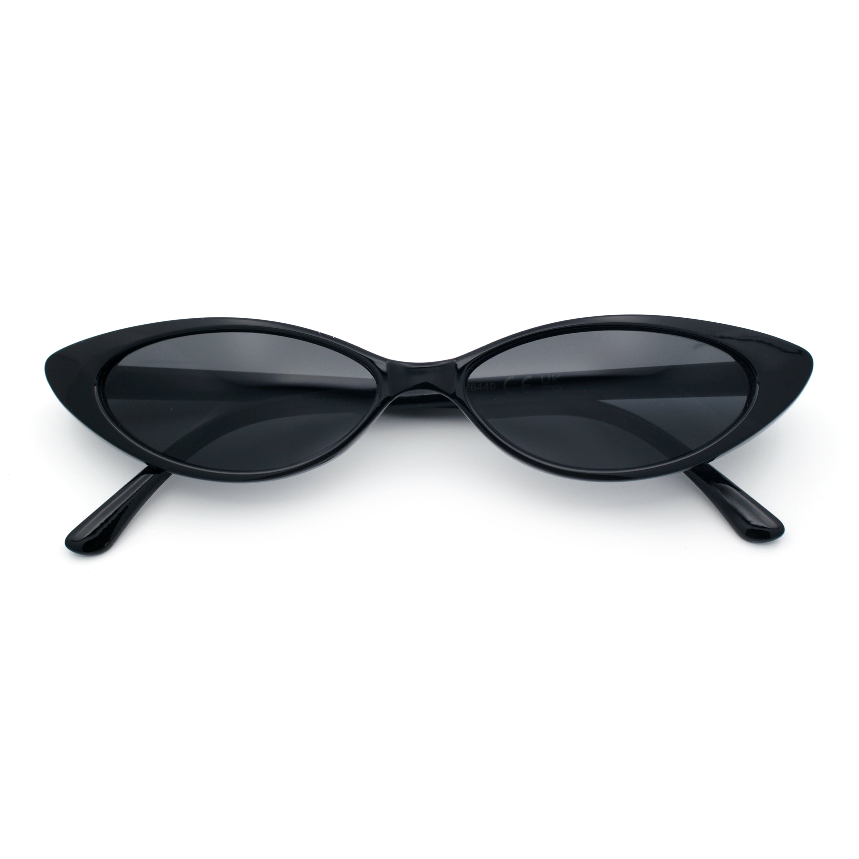 SA106 Women's Narrow Thin Cat Eye Retro Cat Eye Sunglasses, Black