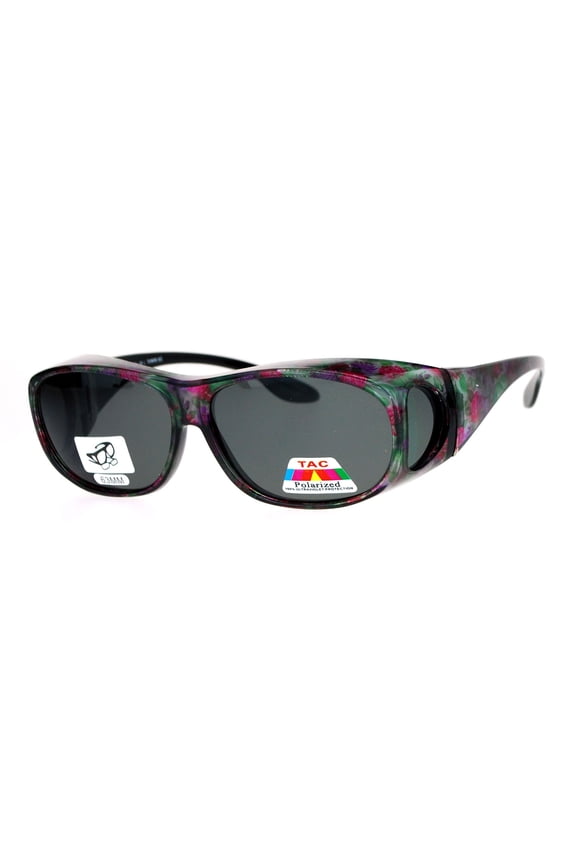 Women's Polarized Anti-Glare Over the Glasses Sunglasses, Flower