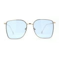 thumbnail image 1 of SA106 Womens 90s Metal Rim Large Rectangle Geeky Sunglasses Gold Blue, 1 of 4