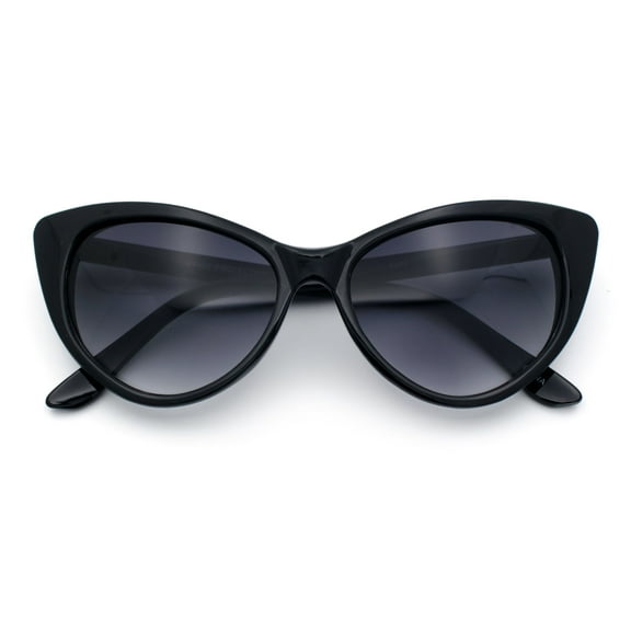 SA106 Womens Classic Gothic Mod Cat Eye Sunglasses Black - Smoke