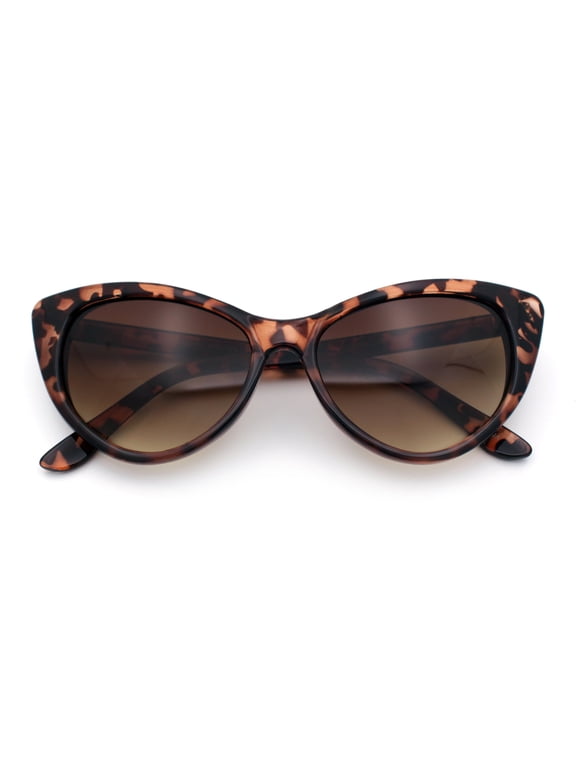 Womens Classic Gothic Mod Cat Eye Sunglasses Tortoise - Brown