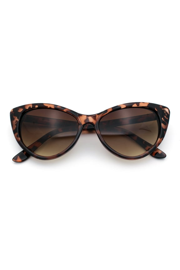 Womens Classic Gothic Mod Cat Eye Sunglasses Tortoise - Brown