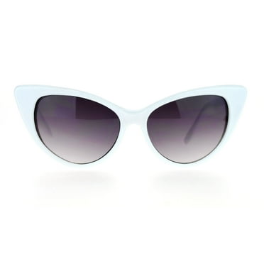 SA106 Womens Classic Gothic Mod Cat Eye Sunglasses White
