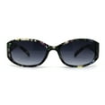 thumbnail image 1 of SA106 Womens Classy 90s Fashion Narrow Oval Plastic Sunglasses Yellow Flower Smoke, 1 of 4