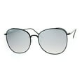 thumbnail image 1 of SA106 Womens Color Mirrored Minimal Thin Metal Large Butterfly Sunglasses Black Mirror, 1 of 4
