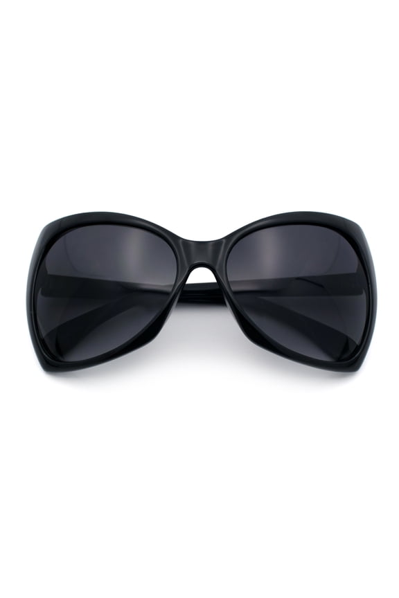 Womens Designer Fashion Oversized Butterfly Cat Eye Gradient Sunglasses Black