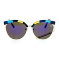 thumbnail image 1 of SA106 Womens Half Rim Chic Cat Eye Designer Sunglasses Blue, 1 of 4