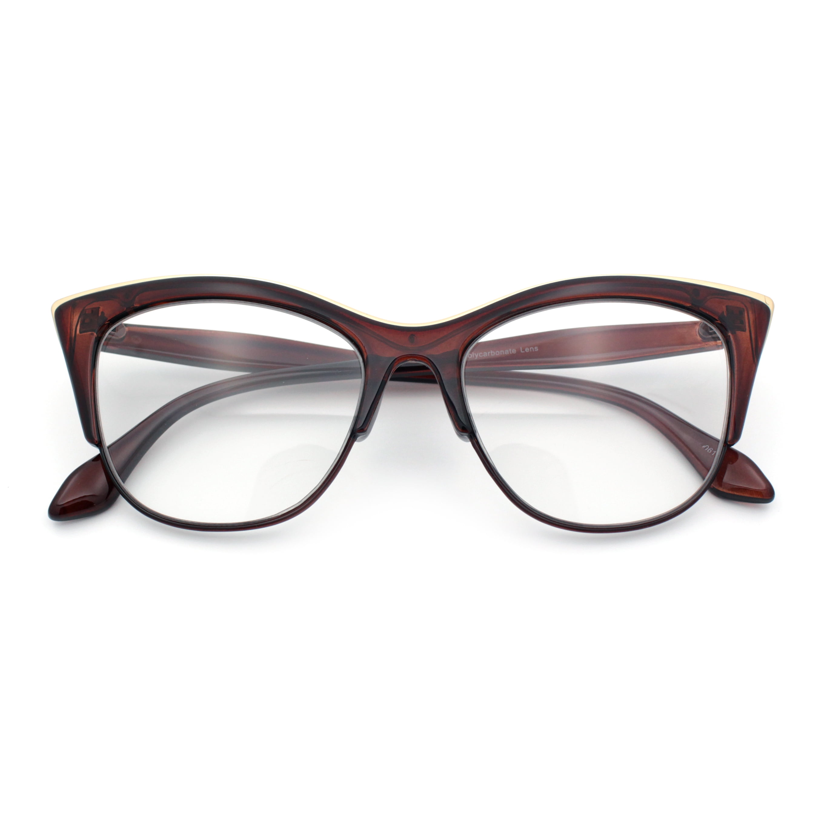 Half rim cat eye glasses sale