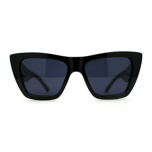 SA106 Womens Mod Oversize Cat Eye Goth Sunglasses All Black