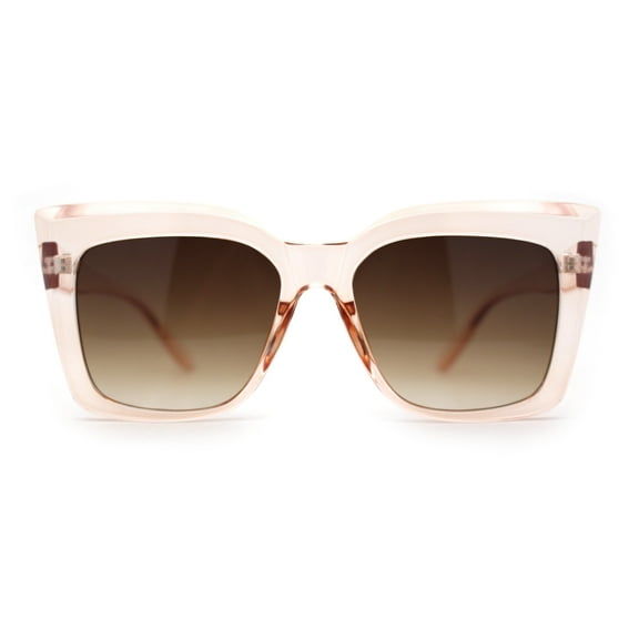 SA106 Womens Mod Oversized Square Cat Eye Sunglasses Peach Brown