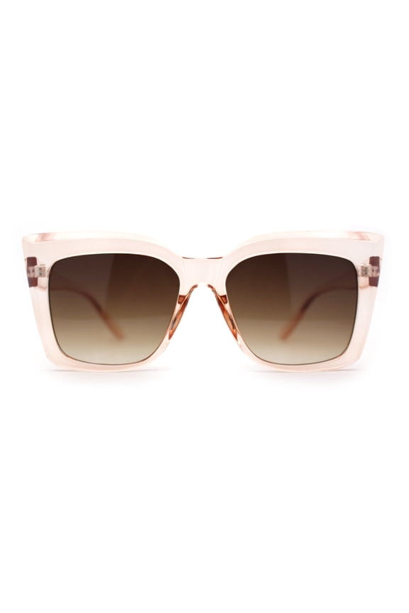 Womens Mod Oversized Square Cat Eye Sunglasses Peach Brown