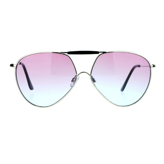 SA106 Womens Oceanic Color Gradient Lens Retro Aviator Sunglasses Silver Pink Blue