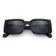 thumbnail image 1 of SA106 Womens Polarized Chunky Square Sunglasses Thick Retro Fashion Frame Anti Glare UV400 Burgundy Frame - Green Lens, 1 of 6