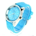 thumbnail image 1 of SA106 Womens Qulit Silicone Round Rhinestone Analog Wrist Watch Blue Silver, 1 of 4