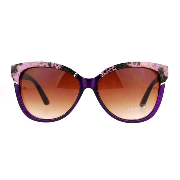 SA106 Womens Reptile Leather Trim Oversize Butterfly Sunglasses Pink