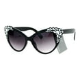 thumbnail image 1 of SA106 Womens Rhinestone Iced Out Bling Cat Eye Fashion Sunglasses Black, 1 of 4